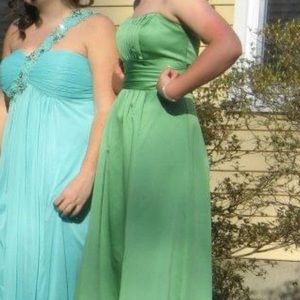Strapless Long Green Formal Prom Dress